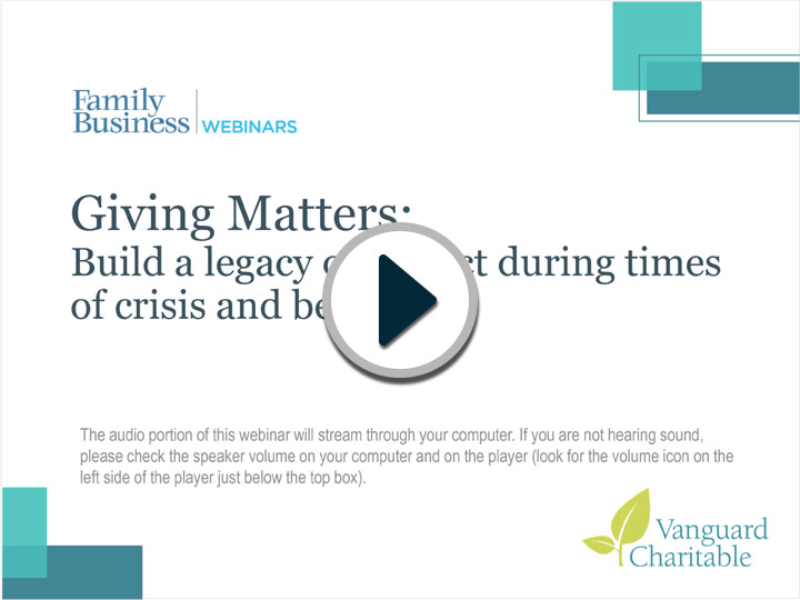 Giving Matters: Build a legacy of impact during times of crisis and beyond