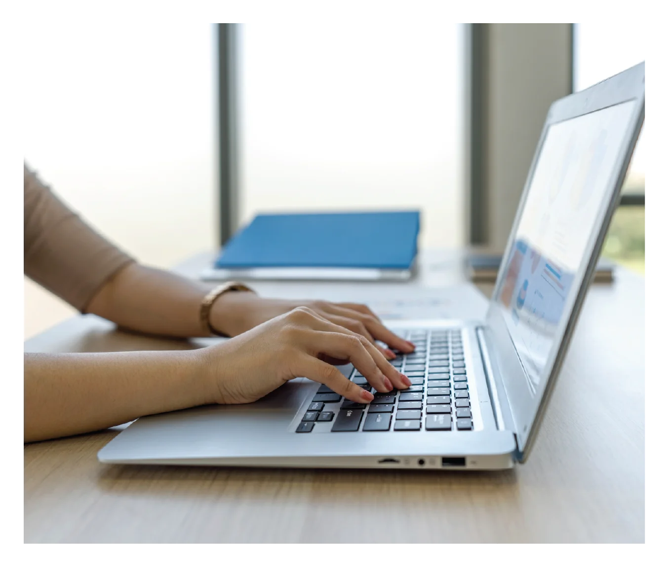 Donor on a computer Donor on a computer