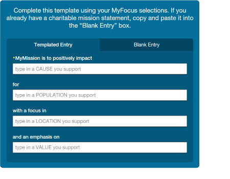 MyGiving's MyMission Module